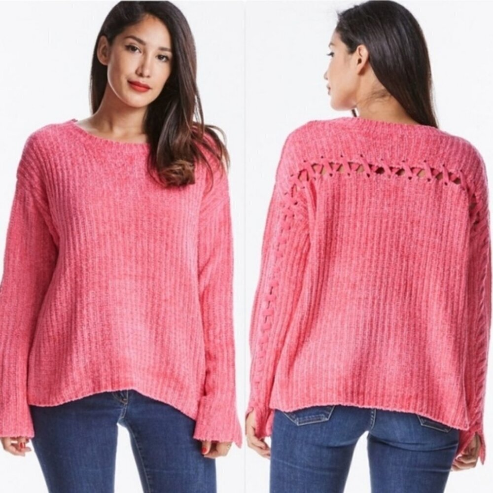 Pink Chenille Sweater - Spring - Picture 3 of 4